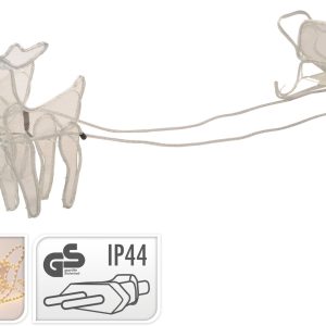 Julelys rensdyr og slæde, stor, 21 meter
